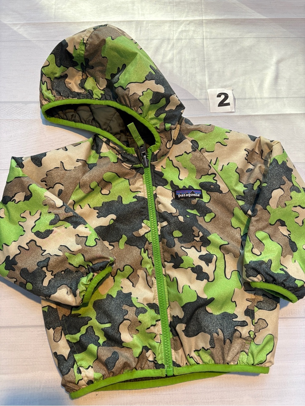 Patagonia Kids Camo Puffer Jacket in Green, Brown, Black